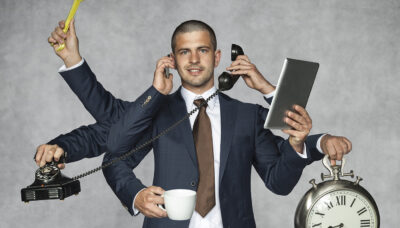 business man with multiple arms